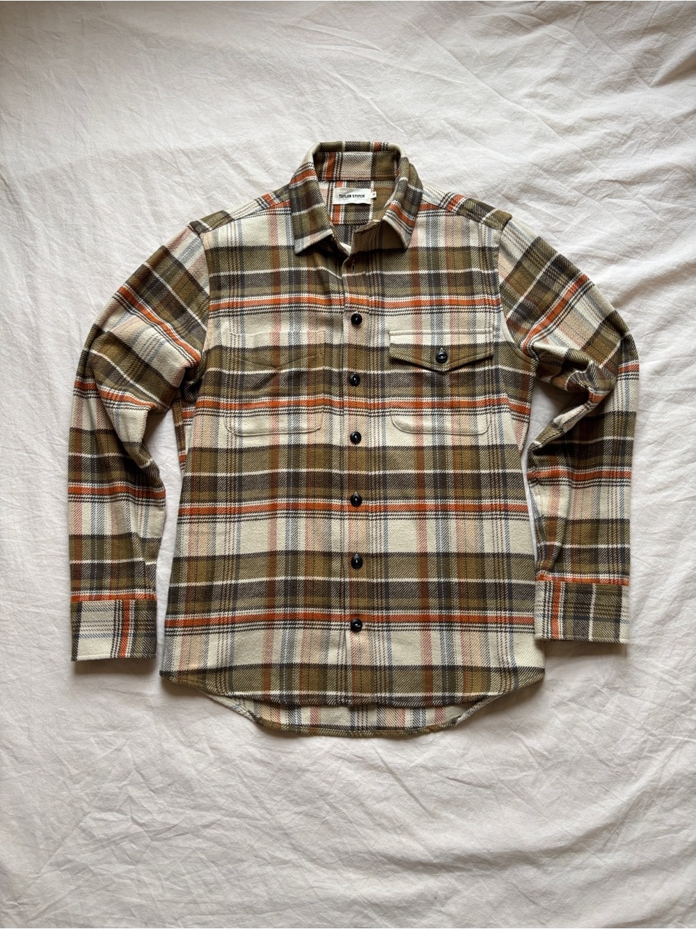 Taylor Stitch Plaid Brushed Flannel Shirt Size S 38